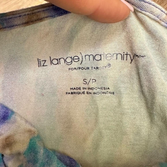 Liz Lange Maternity Scoopneck TieDye Top size S - Picture 3 of 5